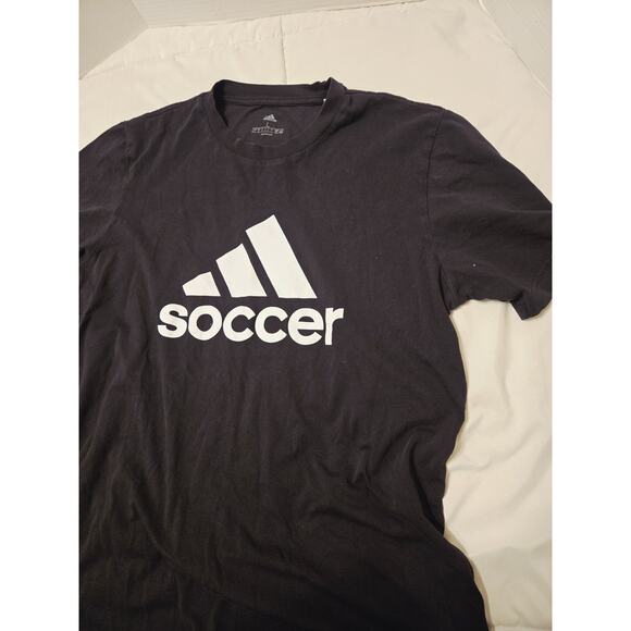 Adidas Mens Badge Of Sport Soccer Tee Black FJ4577 Large Short Sleeve Travel Y2k - Picture 1 of 6